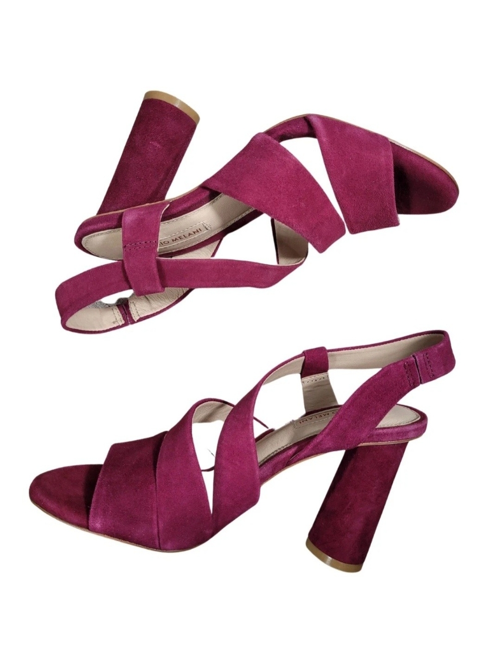 Antonio Melani 6.5 Layren Suede Slingback Block Heel Sandals 95 - Picture 2 of 8